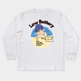 Low Battery Kids Long Sleeve T-Shirt